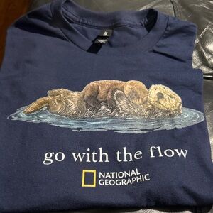 National Geographic Navy Otter 'Go With The Flow' Graphic Tee
